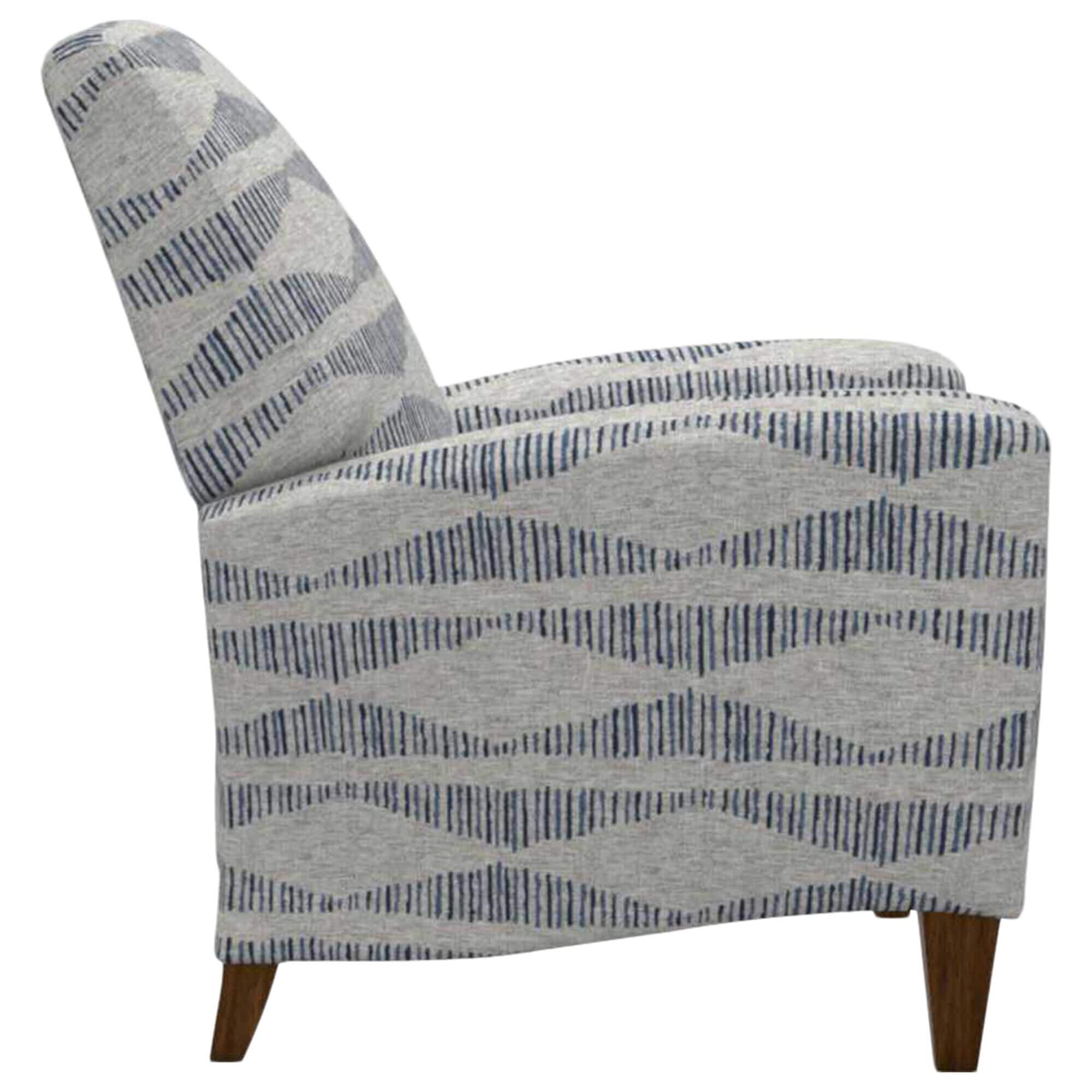 La Z Boy Scarlett High Leg Recliner in Bluestone Fabric and Coffee Finish Nebraska Furniture Mart
