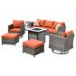 HOMLUX 7-Piece Patio Sofa Set in Orange, , large