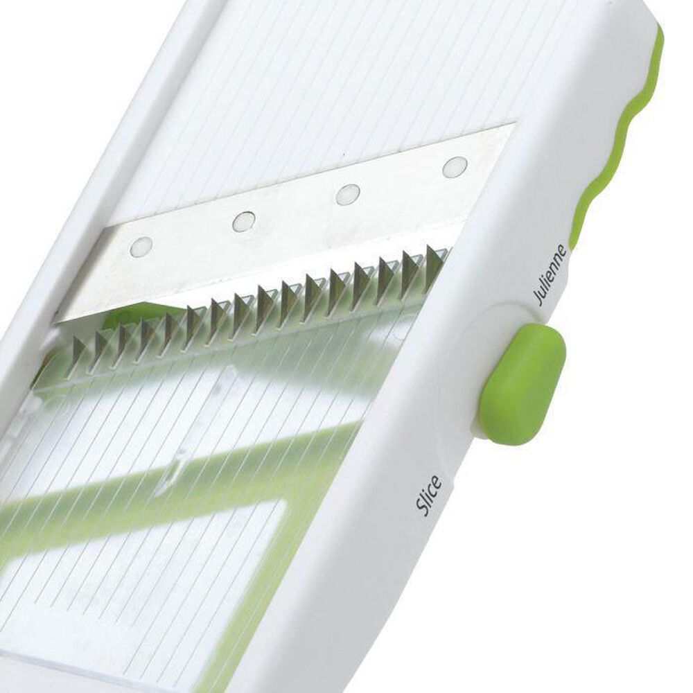 Progressive Adjust-A-Slice and Julienne Mandoline in White and Green, , large