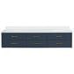 Lexora Home Castor 84" Double Bathroom Vanity in Blue with 2 cm White Quartz Top and Rectangular Sinks, , large
