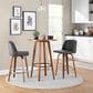 LumiSource Toriano Swivel Counter Stool with Grey Faux Leather Upholstery in Walnut and Chrome (Set of 2), , large