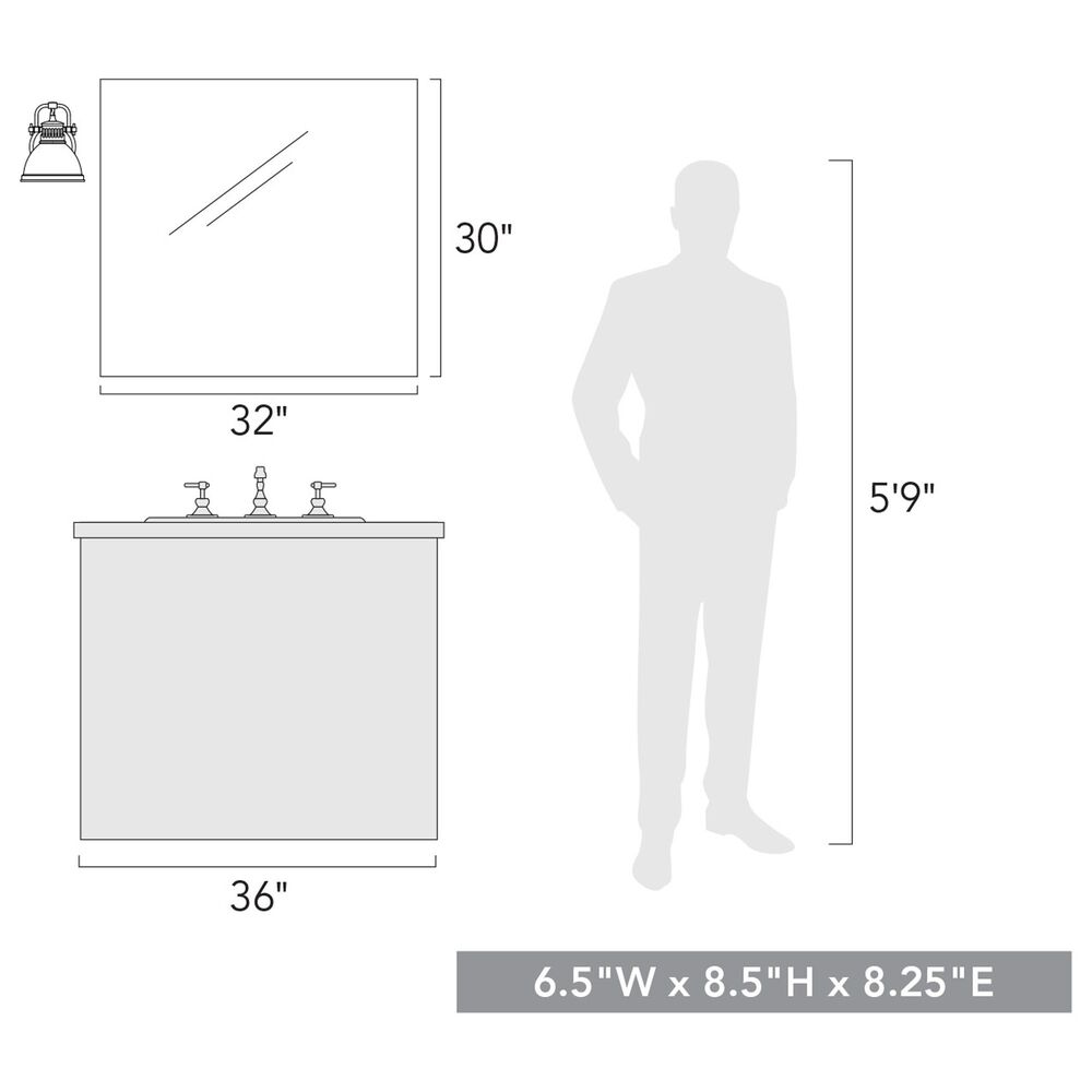 Golden Lighting Duncan 1-Light Bath Vanity in Matte Black and Aged Brass, , large