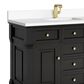 James Martin Vanities Brookfield 48" Single Bathroom Vanity in Black Onyx with Single Hole 3 cm White Zeus Quartz Top and Rectangular Sink, , large