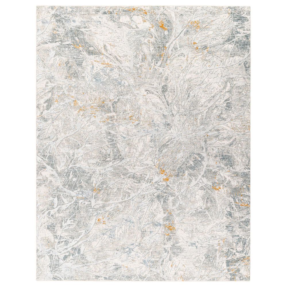 Surya Dresden DRE-2317 White, Medium Gray, Light Slate, Gray, Denim and Mustard 9&#39; x 12&#39;2&quot; Area Rug, , large