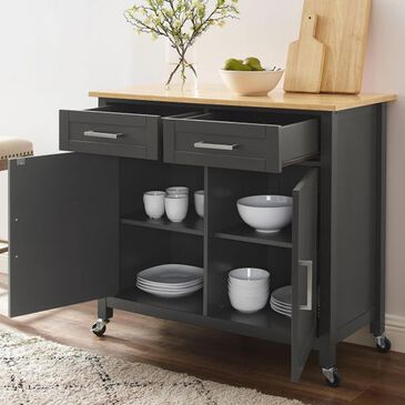 Crosley Furniture Tristan Kitchen Island in Gray and Natural, , large