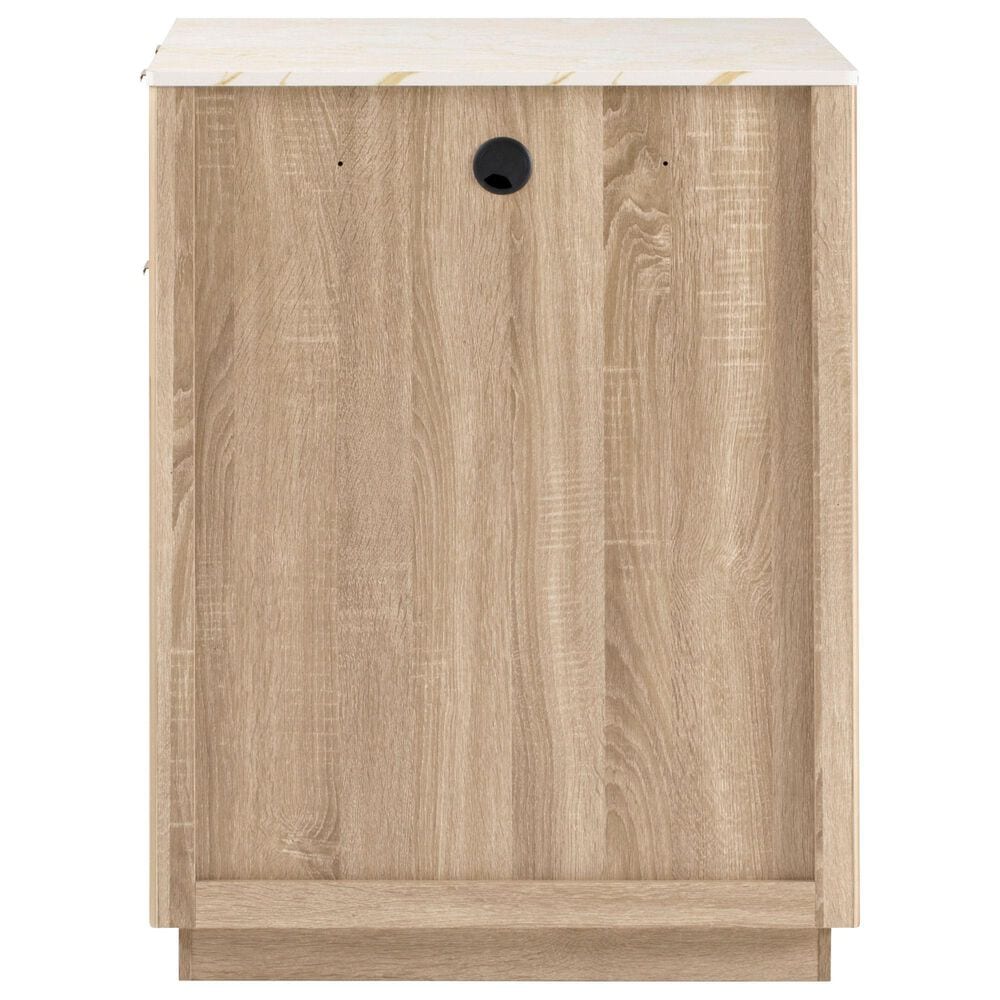 HOMLUX 83" Fluted Kitchen Island in Natural, , large