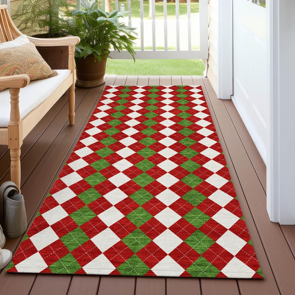 Dalyn Rug Company Wonderland WN20 2&#39;3&quot; x 7&#39;6&quot; Red Indoor/Outdoor Runner, , large