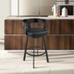Armen Living Idris Swivel Counter Stool in Black, , large