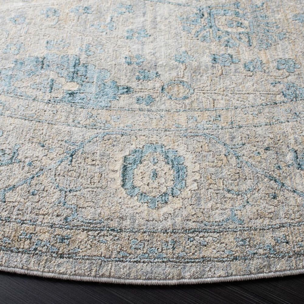 Safavieh Dream DRM408H 6&#39;7&quot; Round Grey and Blue Area Rug, , large