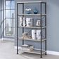 Pacific Landing Analiese 4-Shelf Bookcase in Grey Driftwood and Black, , large