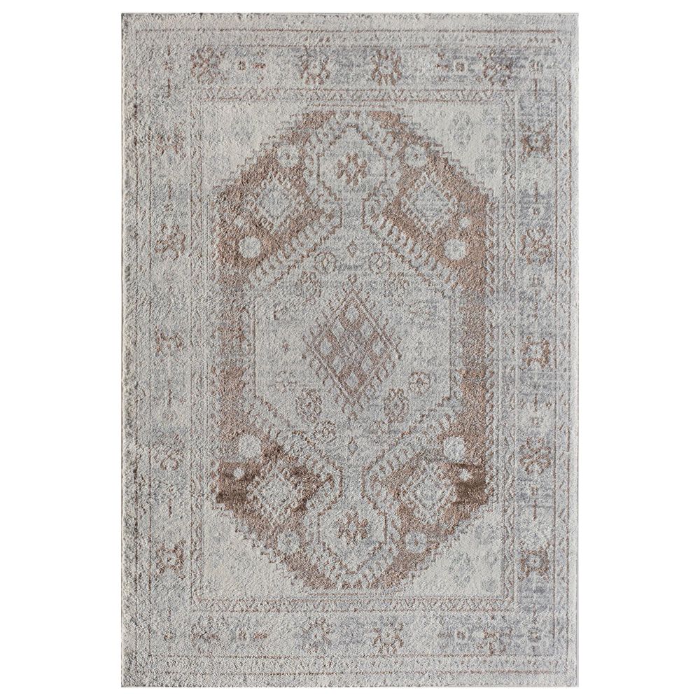 Rugs America Gabriel 5"3" x 7" Gray and Brown Area Rug, , large