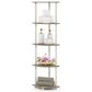 HOMLUX 5-Tier Modern Tall Corner Open Bookshelf in Sonoma Oak and White, , large