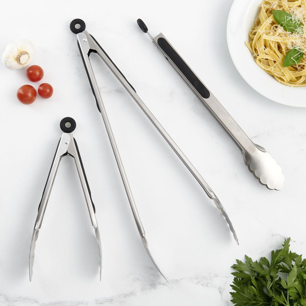 Cutlery-Pro 9&quot; Cutlery-Pro Tong in Stainless Steel and Black, , large