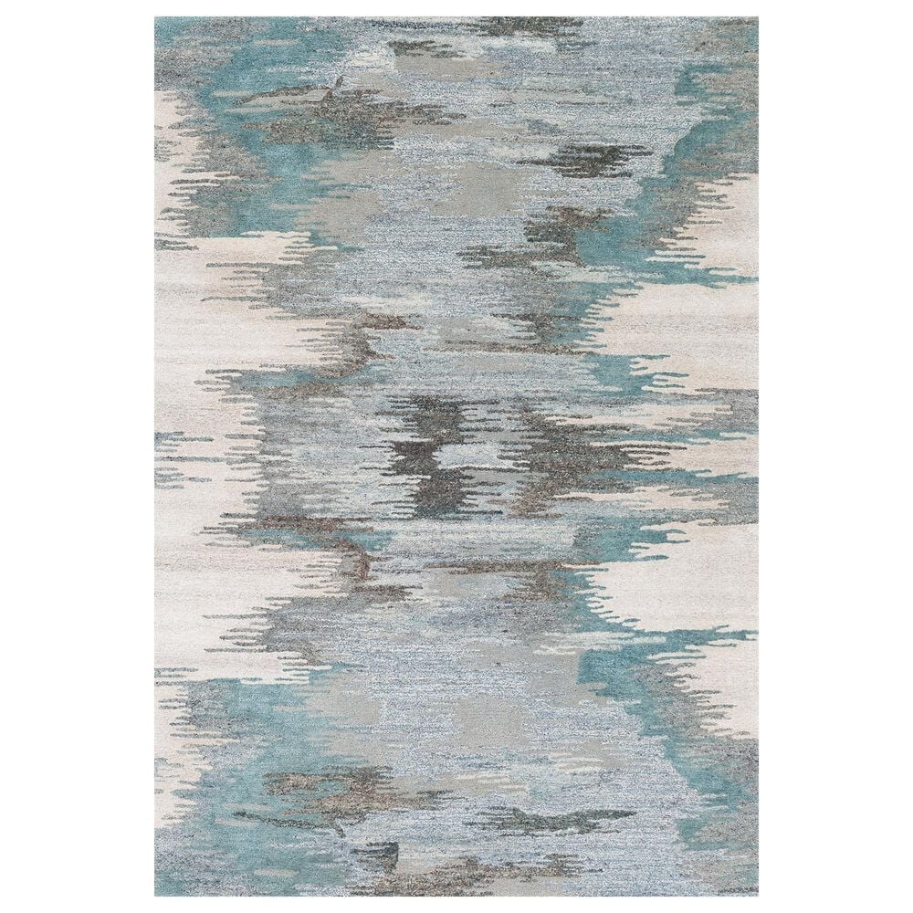 Surya Montclair 5" x 7"6" Teal, Sage, Light Beige, Charcoal, Blue and Light Gray Area Rug, , large
