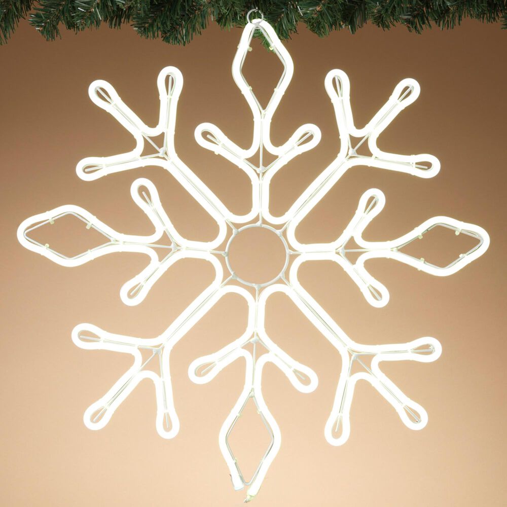 The Gerson Company 23" LED Hanging Snow Flake in White, , large