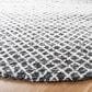 Safavieh Micro-Loop 5" Round Black and Ivory Area Rug, , large