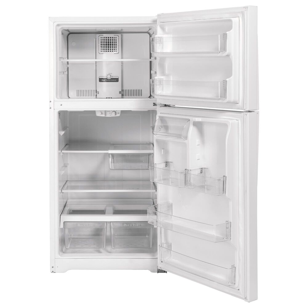 GE Appliances 21.9 Cu. Ft. Top-Freezer Refrigerator with High Gloss Handle in White, , large