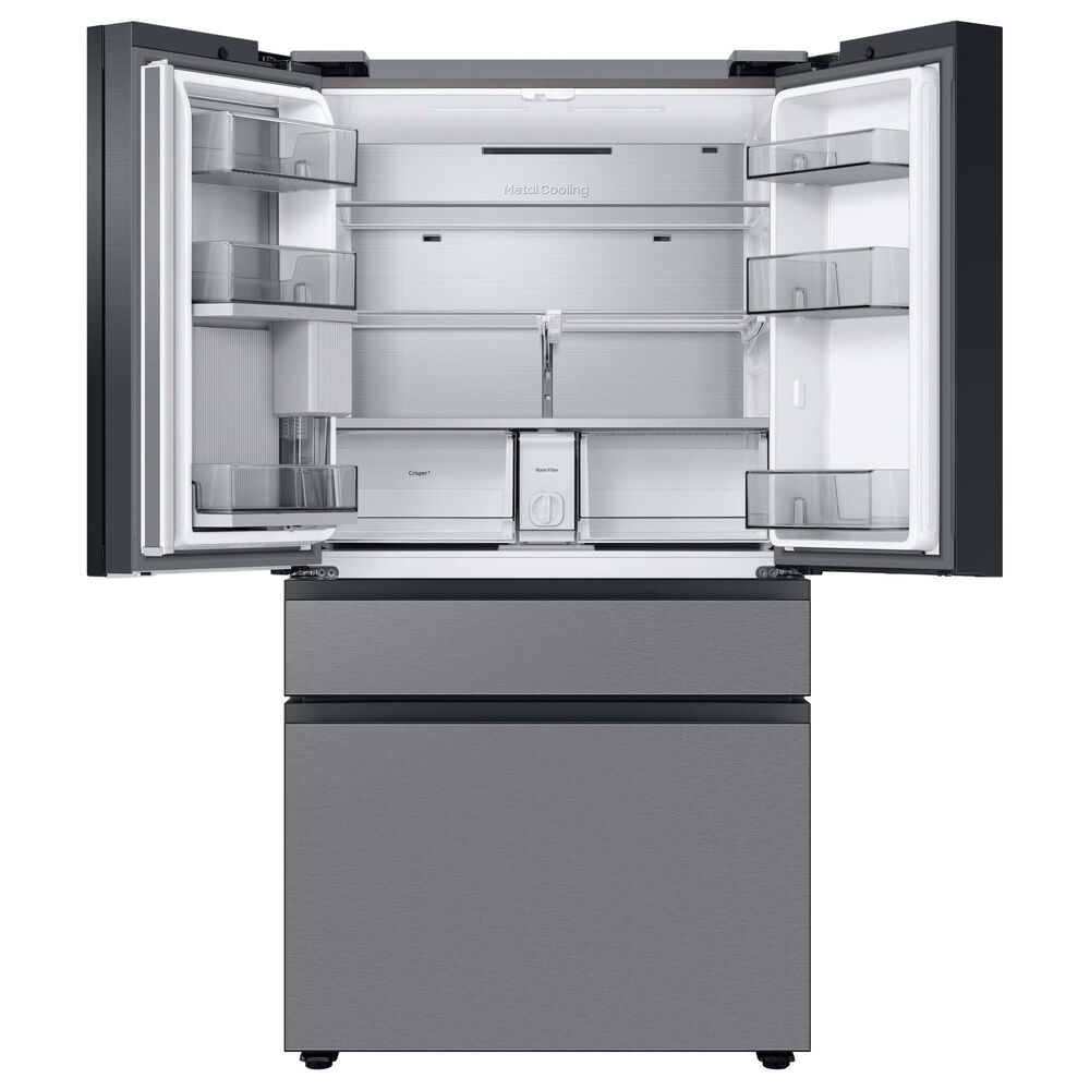 Samsung Bespoke 29 Cu. Ft. 4-Door French Door Refrigerator with Beverage Center in Stainless Steel Panels, , large