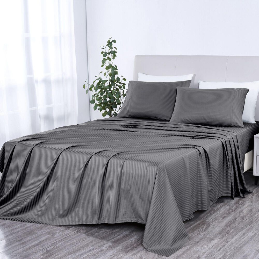 Trade Linker 4-Piece Queen 500 Thread Count Sheet Set in Grey, , large