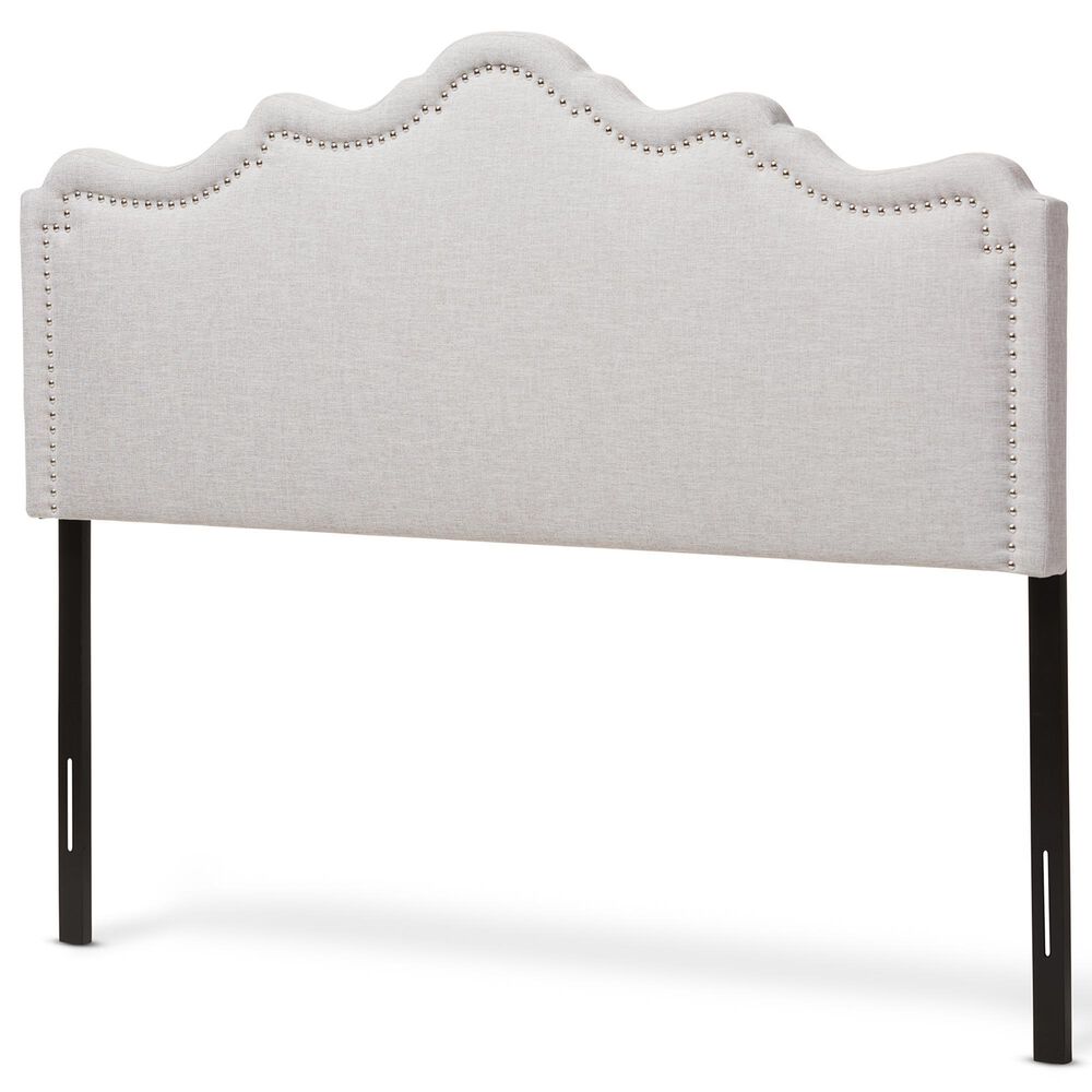 Baxton Studio Nadeen Full Upholstered Headboard in Greyish Beige, , large