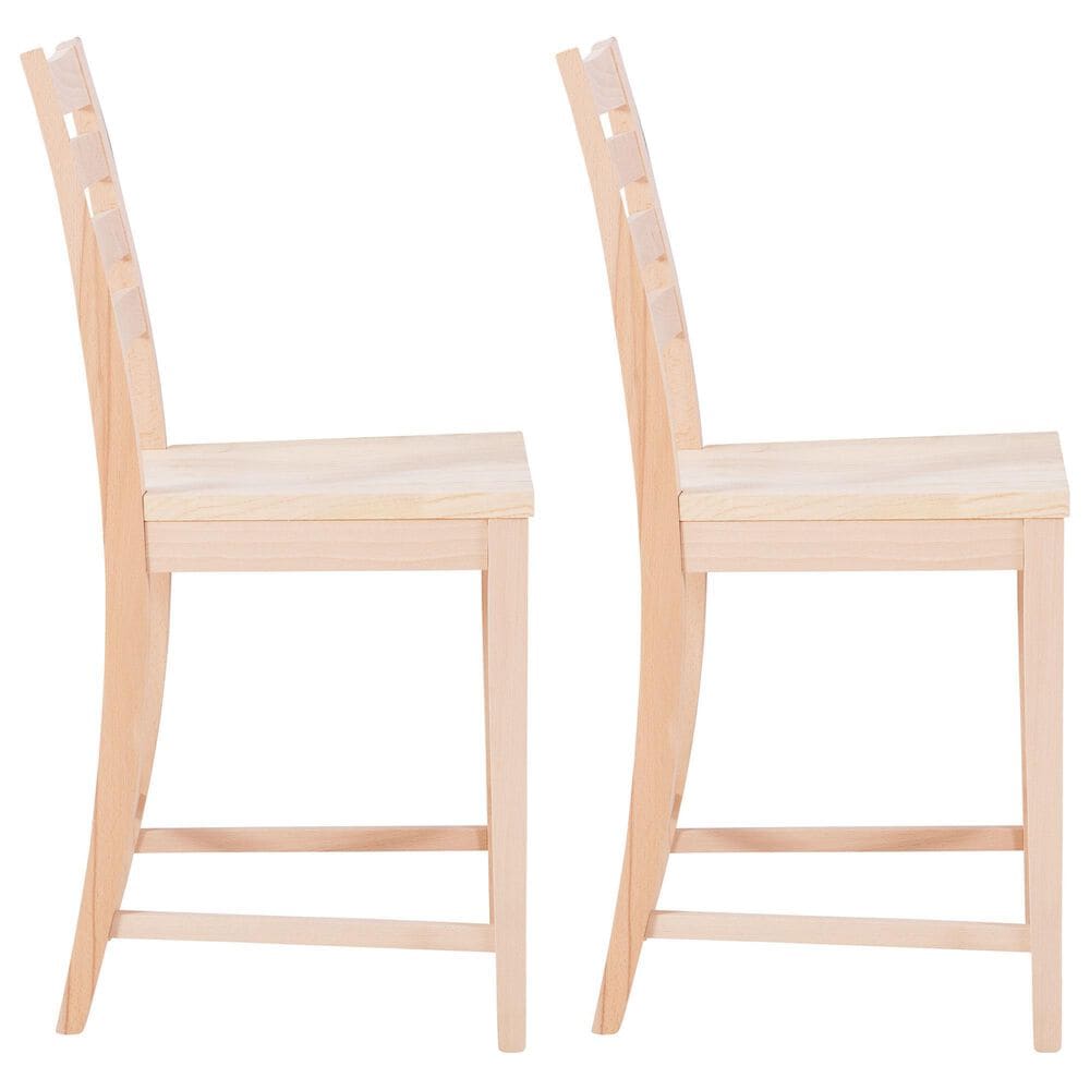 Linon Home Decor Flynn 22" Counter Stool in Unfinished (Set of 2), , large