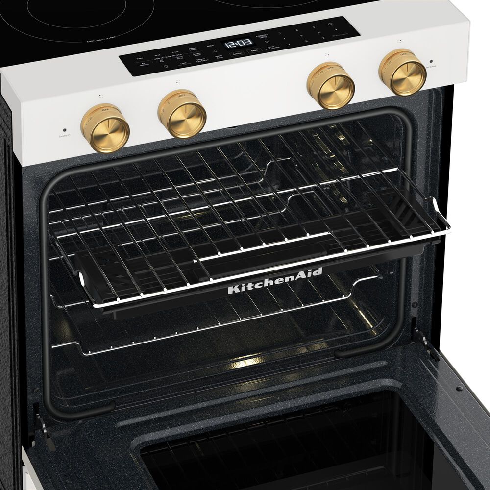 KitchenAid 5.3 Cu. Ft. Smart Slide-in Electric Range in Porcelain White, , large
