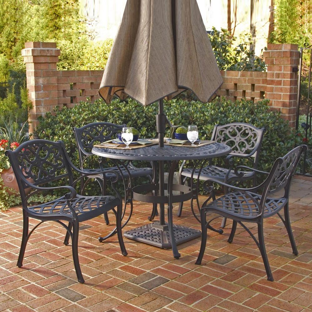 Homestyles Sanibel 5-Piece 48 in Dining Set in Black, , large