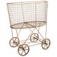 Creative Coop Metal Rolling Laundry Cart with Rack in Copper, , large