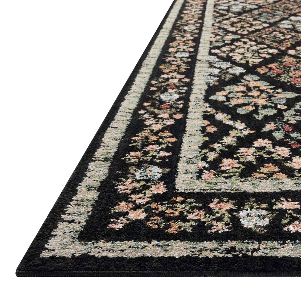Rifle Paper Co Laurel Parquet 2&#39;8&quot; x 4&#39; Black Area Rug, , large