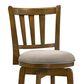 Armen Living Wren Swivel Bar Height Stool with Static Gray Upholstery in Sepia Brown, , large