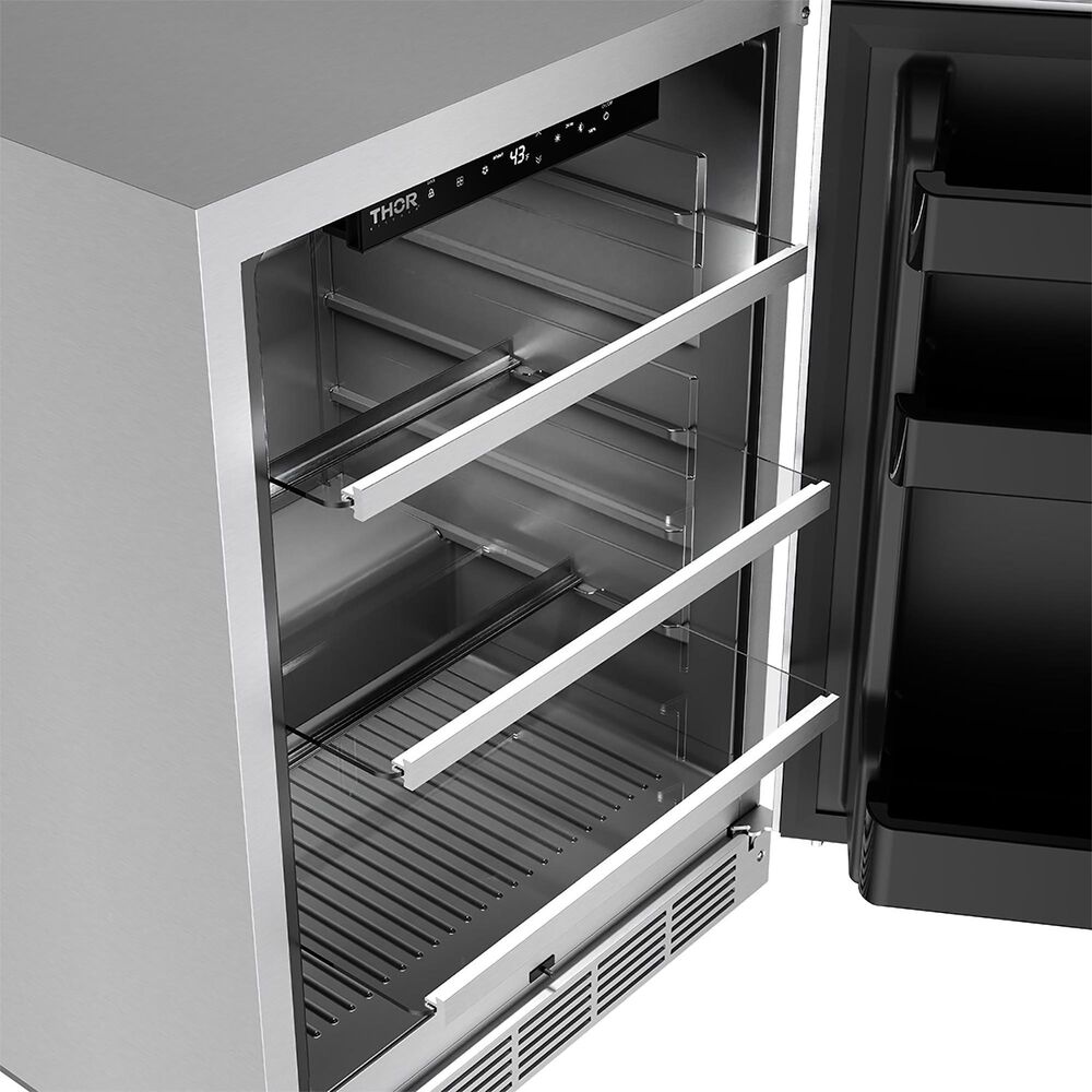 Thor Kitchen Gordon Ramsay 24" Outdoor Undercounter Beverage Cooler in Stainless Steel, , large