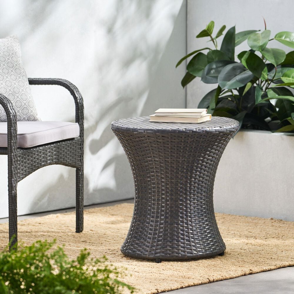 Hearth and Haven Kono Patio Accent Table in Grey, , large