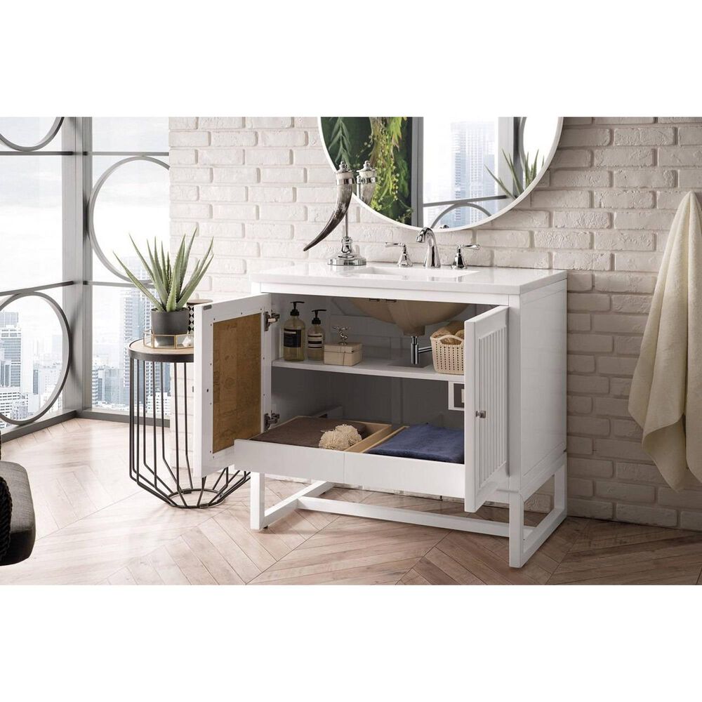 James Martin Vanities Athens 36&quot; Single Vanity Base in Bright White, , large