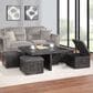 HOMLUX 5-Piece 38" Coffee Table Set with 4 Nested Storage Stools in Gray Oak, , large