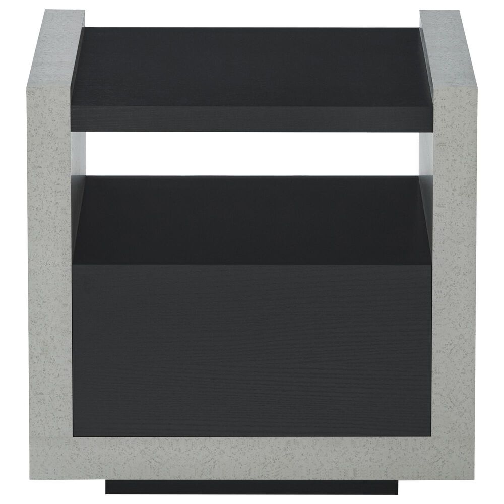 Furniture of America Anderson End Table in Black/Cement, , large