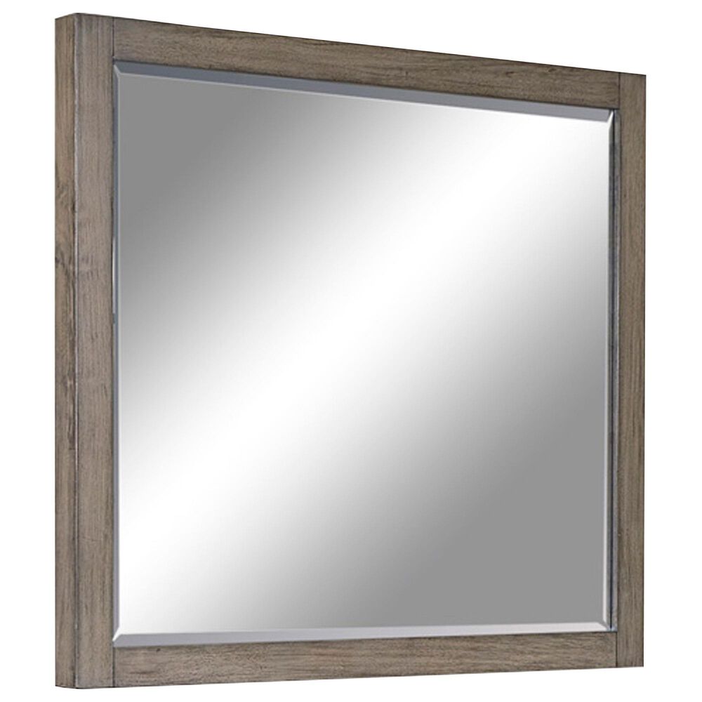 Riva Ridge Modern Loft Rectangular Mirror in Greystone, , large