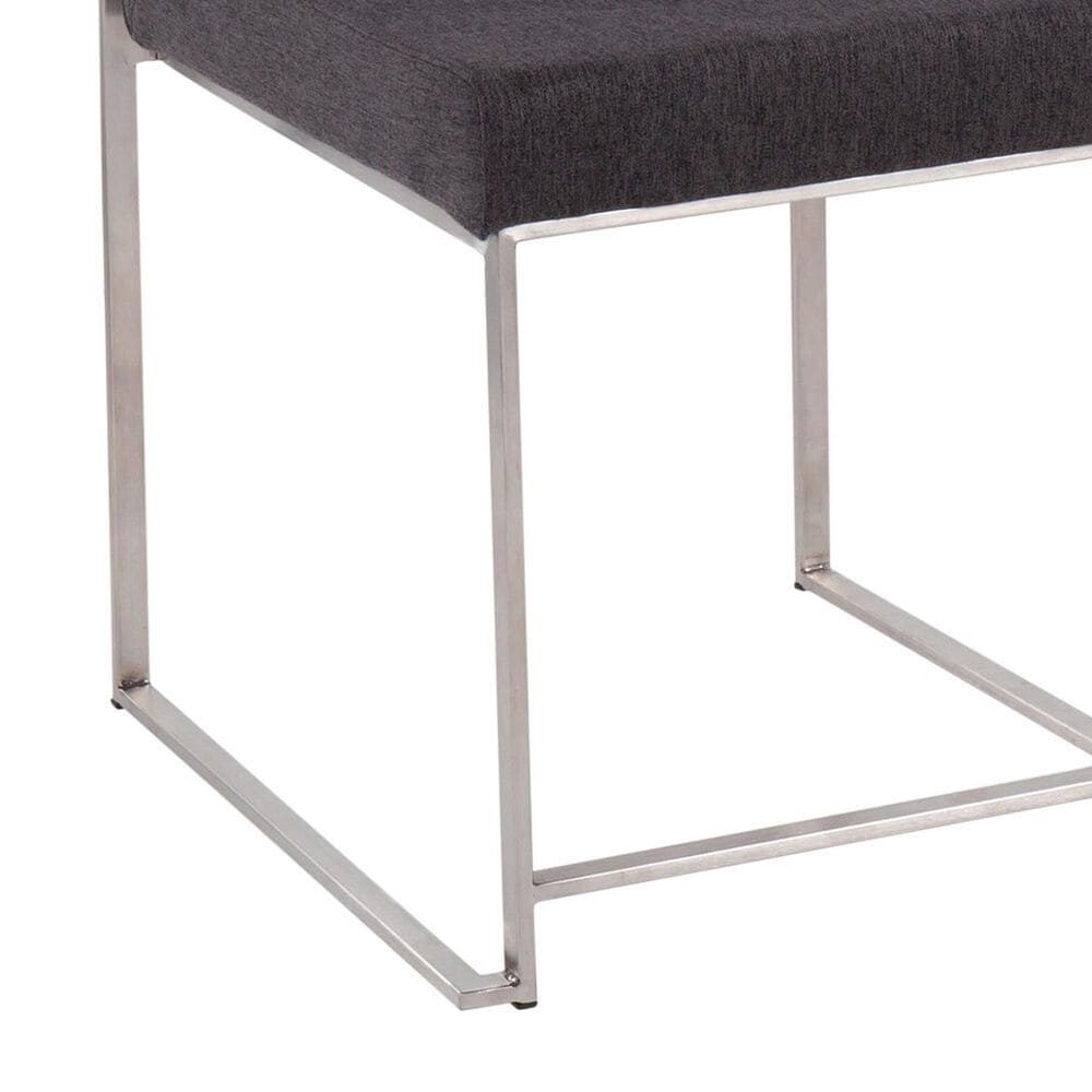Lumisource Fuji Side Chair with Charcoal Cushion in Brushed Stainless Steel &#40;Set of 2&#41;, , large