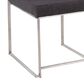 Lumisource Fuji Side Chair with Charcoal Cushion in Brushed Stainless Steel (Set of 2), , large