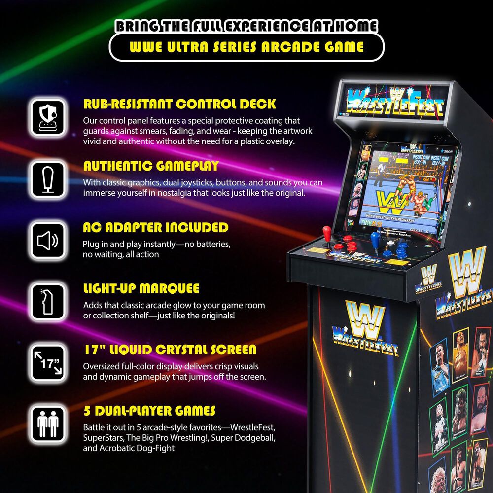 Arcade1Up WWE Wrestlefest Ultra Series Arcade Machine in Multicolor, , large