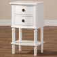 Baxton Studio Audrey 2-Drawer Nightstand in White, , large