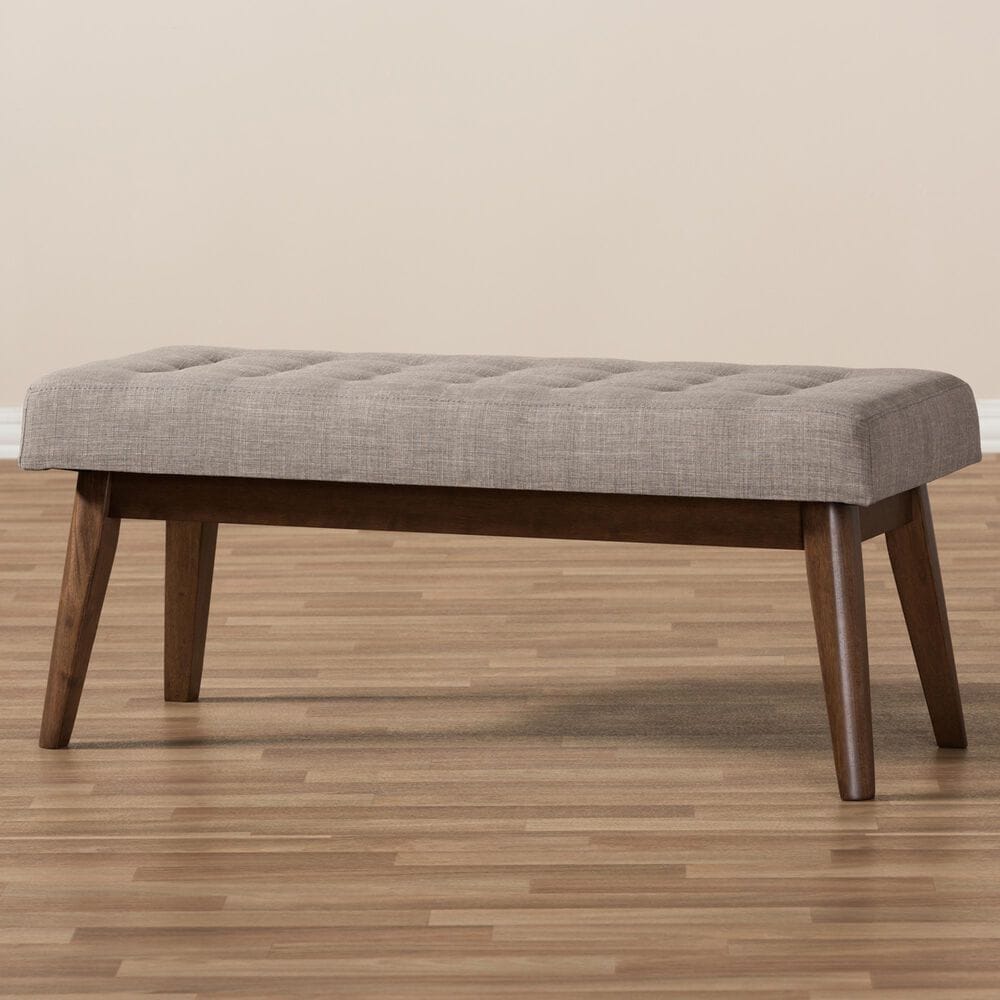Baxton Studio Elia Bench in Light Grey, , large
