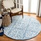 Safavieh Micro-Loop MLP515M 5" Round Blue and Ivory Area Rug, , large
