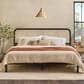 Walker Edison Neru King Platform Bed with Curved Rattan Headboard in Black, , large