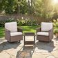 Sunwell Garden 18" Patio Square Side Table with Glass Top in Brown, , large