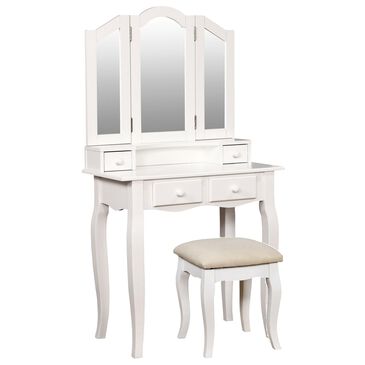 Furniture of America Mulsant 2-Piece Vanity Set in White, , large