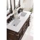 James Martin Vanities Brookfield 60" Double Bathroom Vanity in Burnished Mahogany with 3 cm White Zeus Quartz Top and Rectangular Sinks, , large