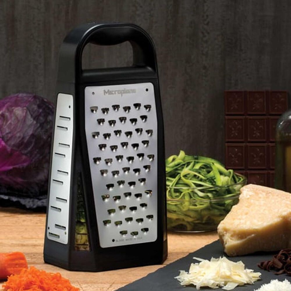 Microplane Elite Box Grater in Black and Stainless Steel, , large