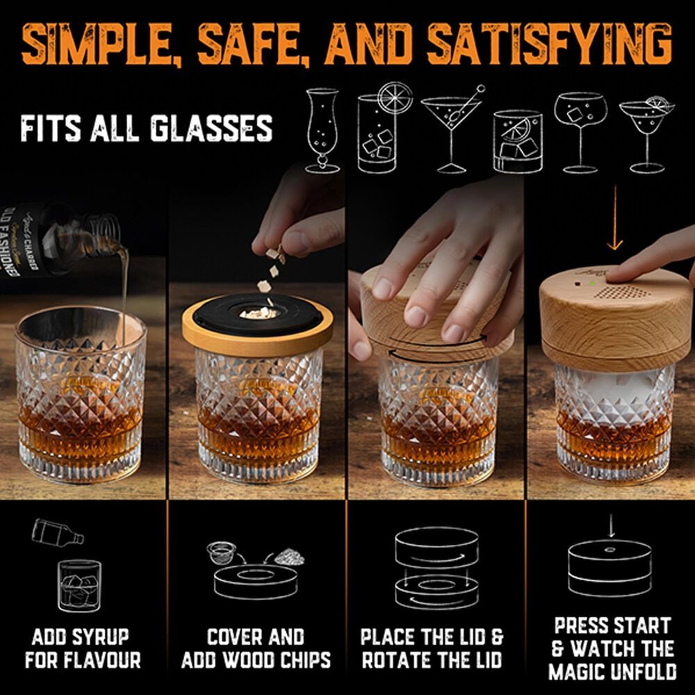 Aged &amp; Charred Electric Cocktail Smoker Kit in Multicolor, , large