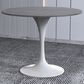 Leisuremod LeisureMod Verve Collection 36 Round Dining Table, White Base with Sintered Stone Grey Top, , large