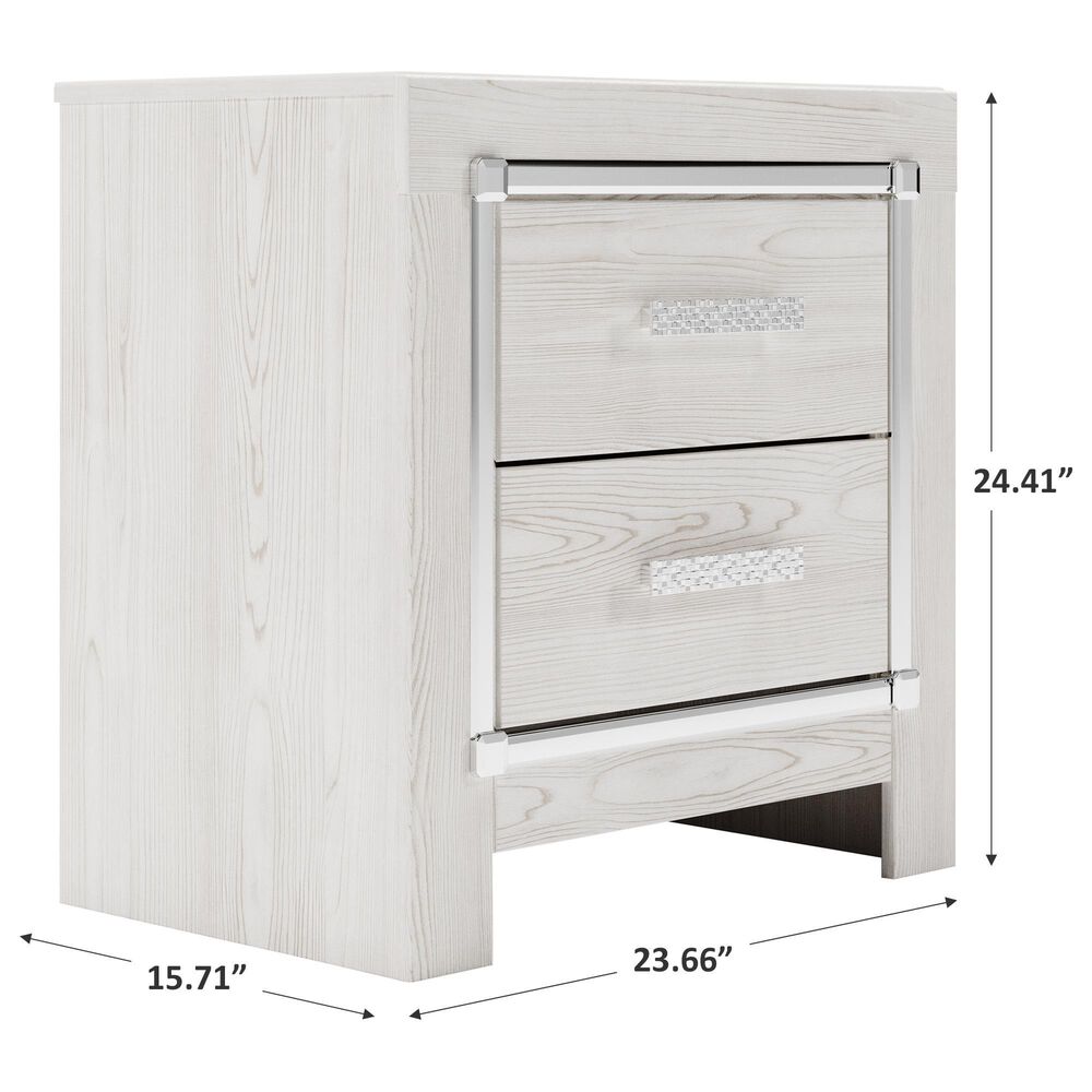 Ashley Altyra 2 Drawer Night Stand in White, , large